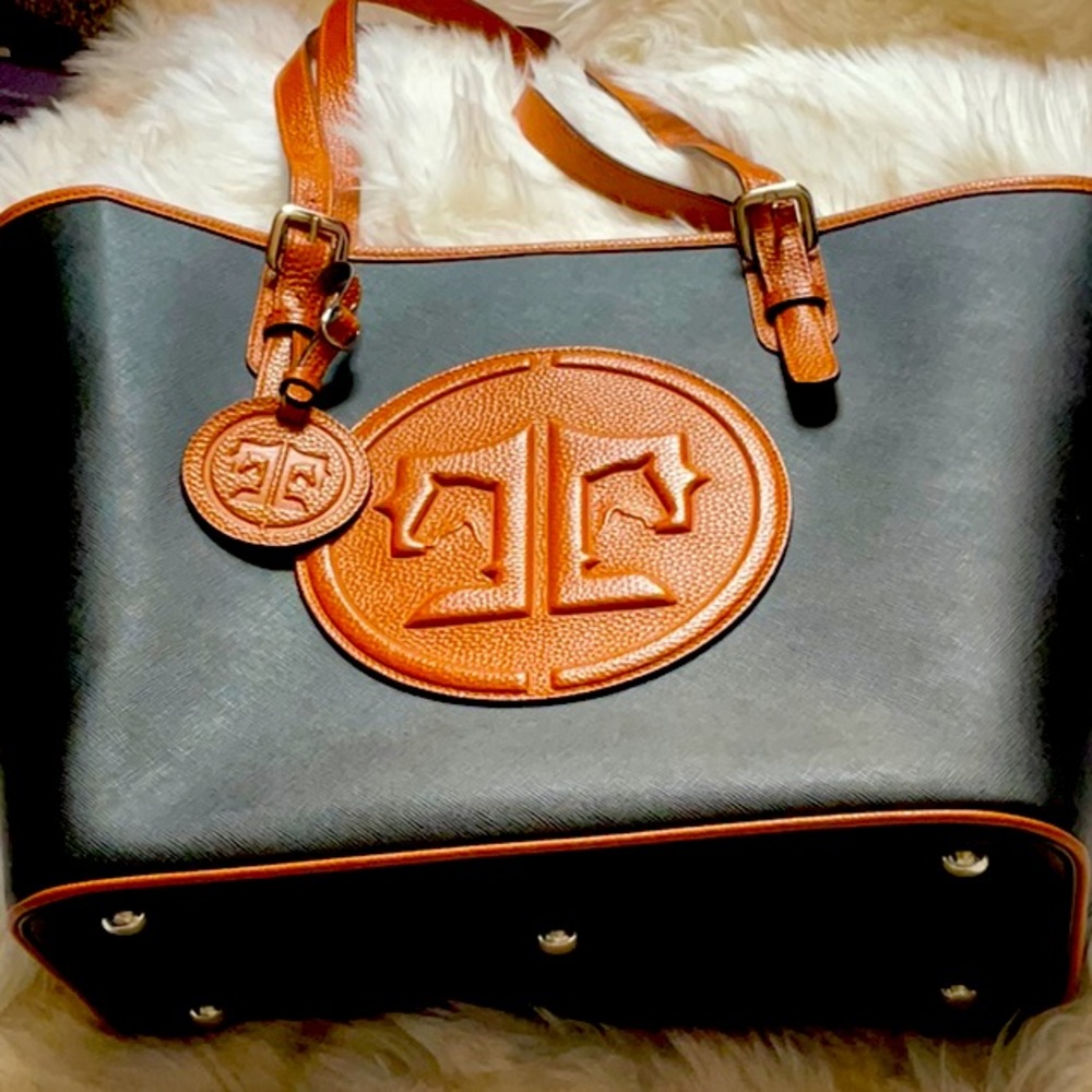 Large leather tote.